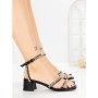 Sandale Dama cu Toc Gros Y328-54 BLACK | FESTISIMO