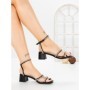 Sandale Dama cu Toc Gros Y328-54 BLACK | FESTISIMO