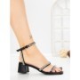 Sandale Dama cu Toc Gros Y328-54 BLACK | FESTISIMO