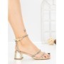 Sandale Dama cu Toc Gros Y328-54 GOLD | FESTISIMO