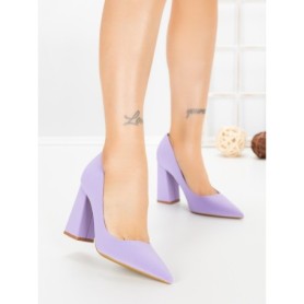 Pantofi cu Toc Gros G60-10 PURPLE | FESTISIMO