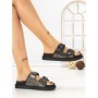 Papuci Dama cu Talpa Joasa 5LE106 BLACK-GUN | MEI