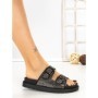 Papuci Dama cu Talpa Joasa 5LE106 BLACK-GUN | MEI
