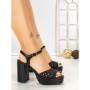 Sandale Dama cu Toc Gros 5LE78 BLACK | MEI
