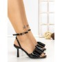 Sandale Dama cu Toc Subtire 5LE77 BLACK | MEI
