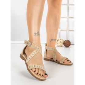 Sandale Dama cu Talpa Joasa 5LE27 BEIGE | MEI