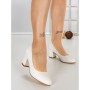 Pantofi cu Toc Gros XKK251A WHITE | MEI