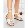 Sandale Dama cu Talpa Joasa 5PT27 WHITE | MEI