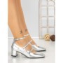 Pantofi cu Toc Gros H003 SILVER | L.DAY
