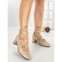 Pantofi cu Toc Gros H003 BEIGE | L.DAY
