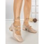 Pantofi cu Toc Gros TOT-159 BEIGE | L.DAY