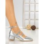 Pantofi cu Toc Gros TOT-159 SILVER | L.DAY