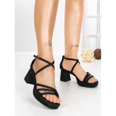 Sandale Dama cu Toc Gros RB-2331 BLACK | BUONAROTTI