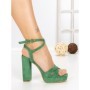 Sandale Dama cu Toc Gros si Platforma 2BL-2097 GREEN | BUONAROTTI