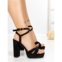 Sandale Dama cu Toc Gros si Platforma 2BL-2097 BLACK | BUONAROTTI