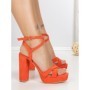 Sandale Dama cu Toc Gros si Platforma 2BL-2097 ORANGE | BUONAROTTI