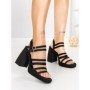 Sandale Dama cu Toc Gros si Platforma 2S-2388 BLACK | BUONAROTTI