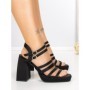 Sandale Dama cu Toc Gros si Platforma 2S-2388 BLACK | BUONAROTTI