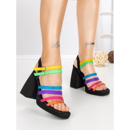 Sandale Dama cu Toc Gros si Platforma 2S-2388 COLOR | BUONAROTTI