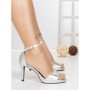 Sandale Dama cu Toc Subtire S-2227 SILVER | BUONAROTTI