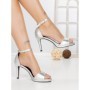Sandale Dama cu Toc Subtire S-2227 SILVER | BUONAROTTI