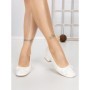 Pantofi cu Toc Gros S-3224 WHITE | BUONAROTTI