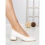 Pantofi cu Toc Gros S-3224 WHITE | BUONAROTTI