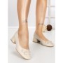 Pantofi cu Toc Gros S-3224 BEIGE | BUONAROTTI