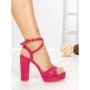 Sandale Dama cu Toc Gros si Platforma 2BL-2097 FUCHSIA | BUONAROTTI