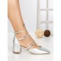 Pantofi cu Toc Gros S-3249 SILVER | BUONAROTTI