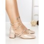 Pantofi cu Toc Gros S-3249 BEIGE | BUONAROTTI