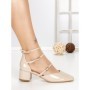 Pantofi cu Toc Gros S-3249 BEIGE | BUONAROTTI