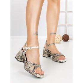 Sandale Dama cu Toc Gros S-5103 SNAKE | BUONAROTTI