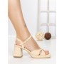 Sandale Dama cu Toc Gros S-5103 BEIGE | BUONAROTTI