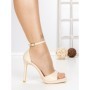 Sandale Dama cu Toc Subtire AN011 BEIGE | BUONAROTTI