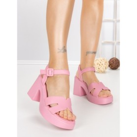 Sandale Dama cu Toc Gros A68339 PINK | BUONAROTTI