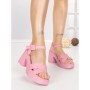 Sandale Dama cu Toc Gros A68339 PINK | BUONAROTTI