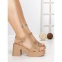 Sandale Dama cu Toc Gros A68339 KHAKI | BUONAROTTI