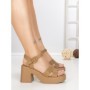 Sandale Dama cu Toc Gros A68339 CAMEL | BUONAROTTI