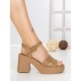 Sandale Dama cu Toc Gros A68339 CAMEL | BUONAROTTI