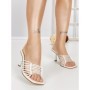 Papuci Dama cu Toc Subtire 7053 WHITE | CM