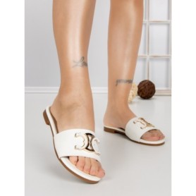 Papuci Dama cu Talpa Joasa 5174 WHITE | CM