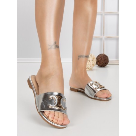 Papuci Dama cu Talpa Joasa 5174 SILVER | CM