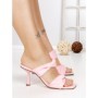 Papuci Dama cu Toc Subtire 7038 PINK | CM