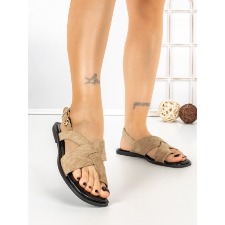 Sandale Dama cu Talpa Joasa 5LE55 KHAKI | MEI