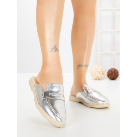 Papuci Dama cu Talpa Joasa 2301 SILVER | CM