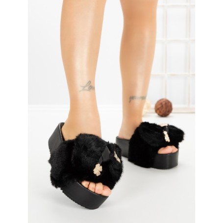 Papuci Dama cu Platforma 5WS-2 BLACK | GALLEVANI