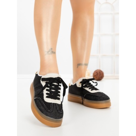 Pantofi Sport Dama cu Platforma BO-169 BLACK | GALLEVANI