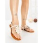 Sandale Dama cu Talpa Joasa KK-1006 BEIGE | EMAS