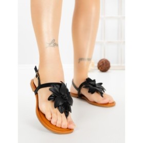 Sandale Dama cu Talpa Joasa KK-1006 BLACK | EMAS